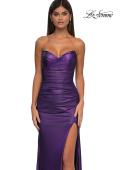 Picture of: Net Jersey Prom Dress with Strapless Top and Flattering Ruching in Lavender , Style: 32946, Detail Picture 15