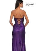 Picture of: Net Jersey Prom Dress with Strapless Top and Flattering Ruching in Lavender , Style: 32946, Detail Picture 16
