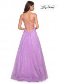 Picture of: A-Line Tulle Ball Gown with Strappy Open Back in Lavender, Style: 27719, Back Picture