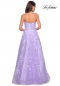 Picture of: Strapless A-Line Gown with Floral Embroidery in Lavender, Style: 27746, Back Picture