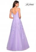 Picture of: Floral Embellished A-Line Tulle Prom Dress in Lavender, Style: 27819, Back Picture