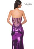 Picture of: Pretty Metallic Jersey Ruched Dress with Sweetheart Neckline in Lavender , Style 32806, Detail Picture 18