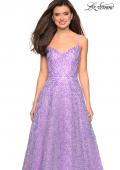 Picture of: Sweetheart Sequin Dress with Criss Cross Straps in Lavender, Style: 27541, Detail Picture 1