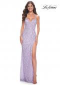 Picture of: Beautiful Prom Dress with Rhinestone and Flower Detail in Lavender, Style: 31993, Detail Picture 1