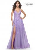 Picture of: Fabulous A-Line Gown Embellished with Sequin Beaded Applique in Lavender, Style: 32032, Detail Picture 1
