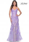 Picture of: Mermaid Sequin and Beaded Embellished Prom Dress in Pastels in Lavender, Style: 32333, Detail Picture 1