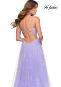 Picture of: Floral Lace A-line Prom Gown with Tulle Overlay in Lavender, Style: 28387, Detail Picture 2