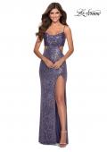 Picture of: Cut Out Sequin Prom Dress with Straight Neckline in Lavender, Style: 28765, Detail Picture 2