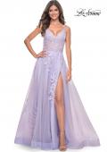 Picture of: A-Line Tulle Prom Dress with Scattered Lace Applique in Lavender, Style: 31939, Detail Picture 2