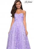 Picture of: Strapless A-Line Gown with Floral Embroidery in Lavender, Style: 27746, Detail Picture 3