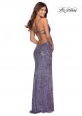 Picture of: Cut Out Sequin Prom Dress with Straight Neckline in Lavender, Style: 28765, Detail Picture 3
