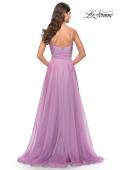 Picture of: Chiffon Dress with Pleated Bodice and Pockets in Lavender, Style: 31500, Detail Picture 3