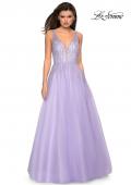 Picture of: A-Line Prom Dress with Rhinestones and Deep V Back in Lavender, Style: 27688, Detail Picture 4