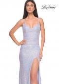 Picture of: Stretch Sequin Fitted Prom Dress with Open Back in Lavender, Style: 32331, Detail Picture 5