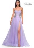 Picture of: Tulle A-line Prom Dress with Beautiful Rhinestone Side Detail in Lavender , Style 32767, Detail Picture 5