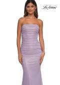 Picture of: Metallic Prom Dress with Strapless Top and Flattering Ruching in Lavender, Style: 33033, Detail Picture 5