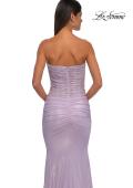 Picture of: Metallic Prom Dress with Strapless Top and Flattering Ruching in Lavender, Style: 33033, Detail Picture 6