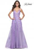 Picture of: Fabulous A-Line Gown Embellished with Sequin Beaded Applique in Lavender, Style: 32032, Detail Picture 7