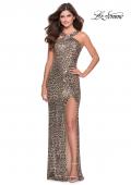Picture of: Sequin Leopard Print Dress with Criss Cross Neck in Leopard, Style: 28672, Detail Picture 1