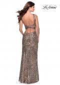 Picture of: Sequin Leopard Print Dress with Criss Cross Neck in Leopard, Style: 28672, Detail Picture 2