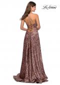 Picture of: Leopard Print A-line Prom Gown with Tie Up Back in Leopard, Style: 28923, Detail Picture 2