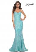 Picture of: Strapless Sweetheart Mermaid Sequin Prom Gown in Light Aqua, Style: 32092, Main Picture