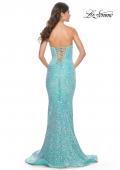 Picture of: Strapless Sweetheart Mermaid Sequin Prom Gown in Light Aqua, Style: 32092, Back Picture