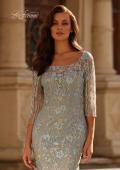 Picture of: Long Mother of the Bride Dress with Colorful Lace Design in Light Blue, Style: 32463, Detail Picture 3
