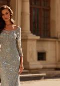 Picture of: Long Mother of the Bride Dress with Colorful Lace Design in Light Blue, Style: 32463, Detail Picture 4