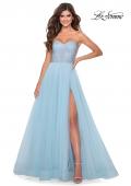 Picture of: Tulle A-line Ball Gown with Net Beaded Bodice in Light Blue, Style: 28559, Main Picture