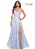 Picture of: A-Line Tulle Prom Dress with Scattered Lace Applique in Light Blue, Style: 31939, Main Picture