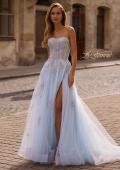 Picture of: Tulle A-line Prom Dress with Gorgeous Rhinestone Lace Applique in Light Blue, Style: 33028, Main Picture