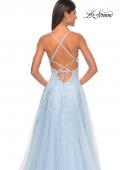 Picture of: A-Line Tulle Dress with Rhinestone Embellished Lace Applique in Light Colors in Light Blue, Style: 32438, Detail Picture 10