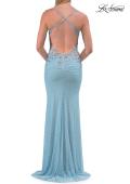 Picture of: Rhinestone Embellished Gown with Open Back in Light Blue, Style: 33856, Detail Picture 15