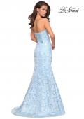 Picture of: Floral Strapless Floor Length Mermaid Prom Gown in Light Blue, Style: 26975, Back Picture