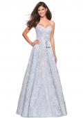 Picture of: Floral Print Long Sweetheart Prom Dress in Light Blue, Style: 27162, Detail Picture 1