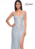 Picture of: Beautiful Prom Dress with Rhinestone and Flower Detail in Light Blue, Style: 31993, Detail Picture 3