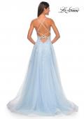 Picture of: A-Line Tulle Dress with Rhinestone Embellished Lace Applique in Light Colors in Light Blue, Style: 32438, Detail Picture 3