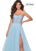 Picture of: Tulle A-line Ball Gown with Net Beaded Bodice in Light Blue, Style: 28559, Detail Picture 4