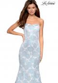 Picture of: Mermaid Style Rose Printed Strapless Prom Dress in Light Blue, Style: 27286, Detail Picture 6