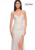 Picture of: Stretch Sequin Fitted Prom Dress with Open Back in Light Blush, Style: 32331, Detail Picture 8