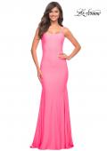 Picture of: Jewel Embellished Long Jersey Gown with Train in Pink, Style: 30563, Detail Picture 6