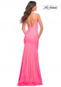 Picture of: Jewel Embellished Long Jersey Gown with Train in Pink, Style: 30563, Detail Picture 7