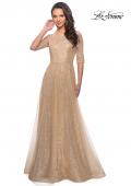 Picture of: Fully Sequined Floor Length Gown with Pockets in Light Gold, Style: 27016, Detail Picture 3