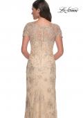 Picture of: Gorgeous Beaded Long Gown with Short Sleeves and V Neck in Light Gold, Style: 30798, Detail Picture 4