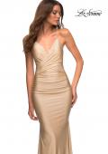 Picture of: Embellished Long Prom Dress with Criss Cross Front in Gold, Style: 30340, Detail Picture 8