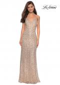 Picture of: Floor Length Ruched Fully sequin Prom Dress in Light Gold, Style: 27234, Detail Picture 1