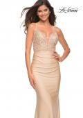 Picture of: Prom Dress with Beautiful Lace Bodice and Jersey Skirt in Light Gold, Detail Picture 1