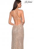 Picture of: Floor Length Ruched Fully sequin Prom Dress in Light Gold, Style: 27234, Detail Picture 2
