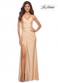Picture of: Jersey Gown with Wrap Style Front and Rhinestones in Light Gold, Detail Picture 5
